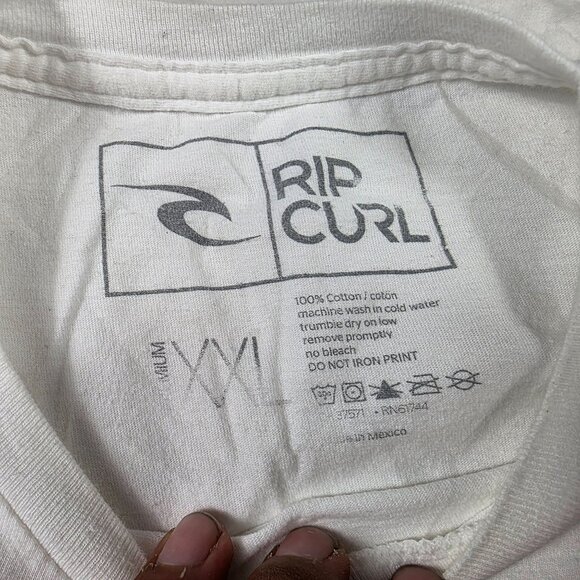 Rip Curl Mens 2XL White Rainbow Logo Graphic T Shirt Short Sleeve Casual Wear - Picture 4 of 8